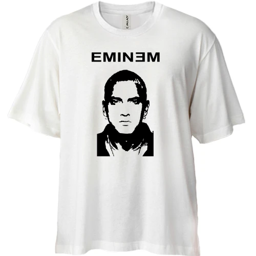 Футболка двунитка Oversize Eminem (с силуэтом)