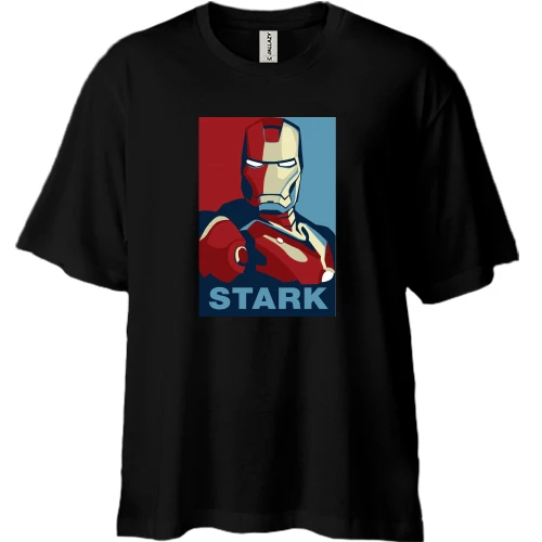 Футболка двонитка Oversize, Чорний, STARK