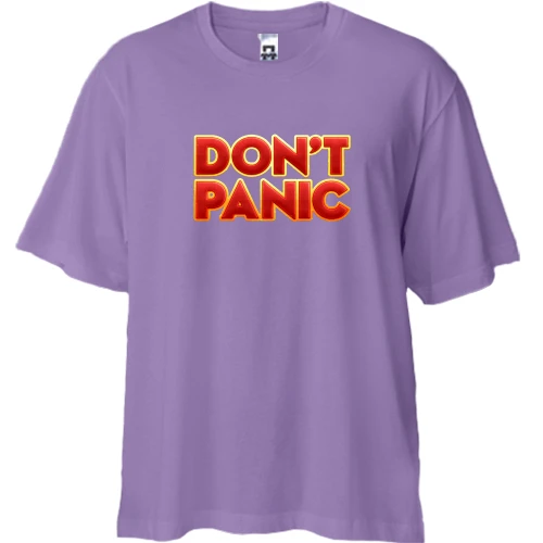 Футболка двунитка Oversize, Лавандовый, don't panic