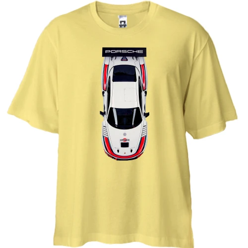 Футболка двунитка Oversize с Porsche