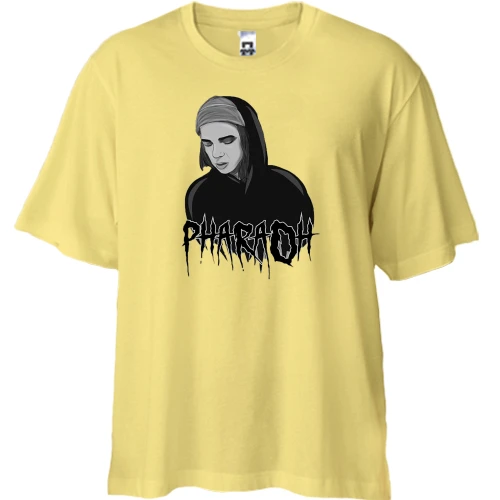 Футболка двунитка Oversize, Желтый, с Pharaoh в темных тонах