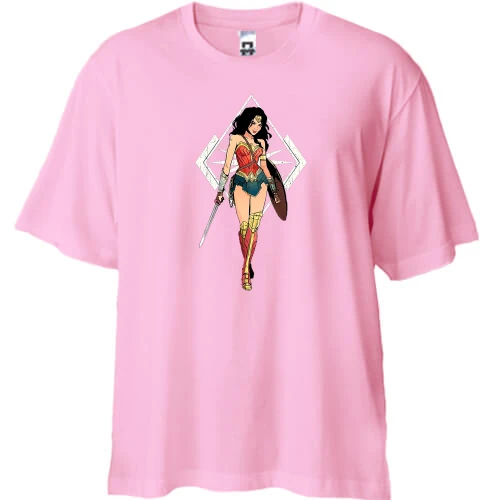 Футболка двонитка Oversize з Чудо-Жінкою (Wonder Woman)