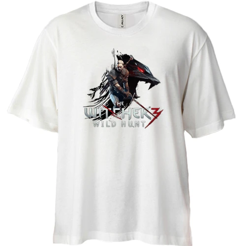 Футболка двунитка Oversize, Белый, The Witcher 3 (wild hunt)