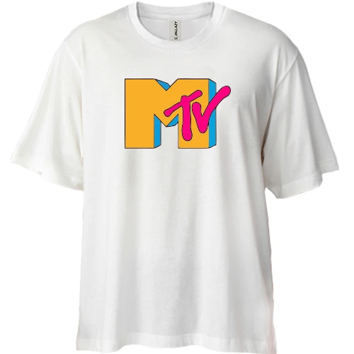 Футболка двунитка Oversize, Белый, M-Tv
