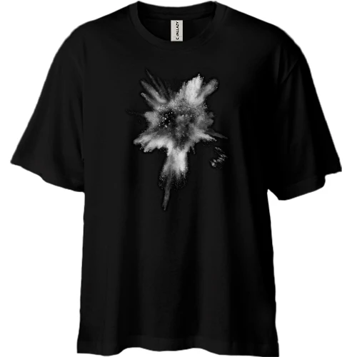 Футболка двунитка Oversize с порошковой кляксой