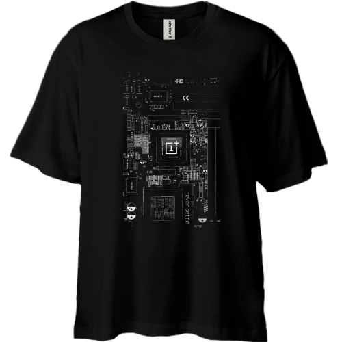 Футболка двунитка Oversize с печатной платой