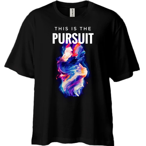 Футболка двунитка Oversize, Черный, This is Pursuit