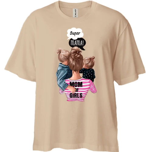 Футболка двонитка Oversize Super mama of a girls