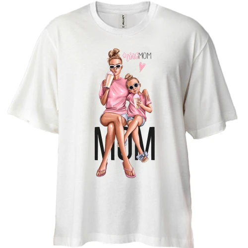 Футболка двунитка Oversize #GirlMOM