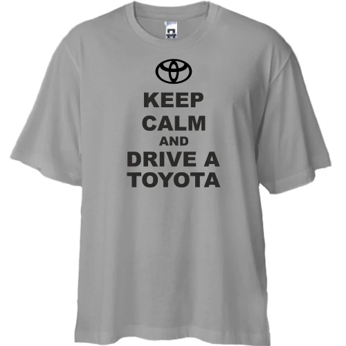 Футболка двунитка Oversize, Серый, Keep calm and drive a Toyota