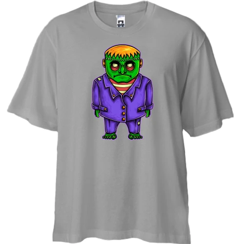 Футболка двунитка Oversize, Белый, Франкенштейн
