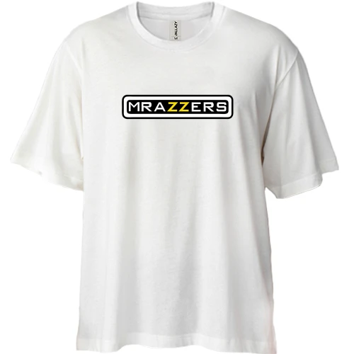Футболка двунитка Oversize с надписью "Mrazzers" в стиле Brazzers