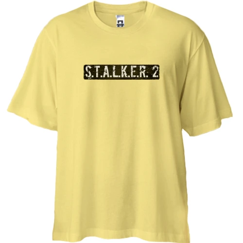 Футболка двонитка Oversize з надписью "STALKER 2"
