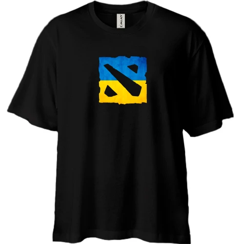 Футболка двунитка Oversize с логотипом Dota 2 в украинском стиле