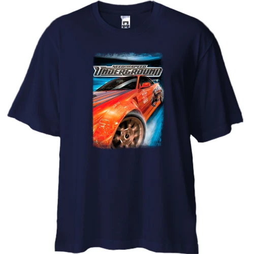 Футболка двунитка Oversize, Синий, Need for Speed - Underground