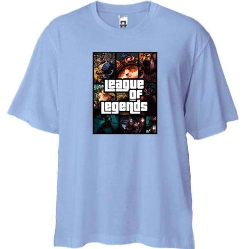 Футболка двунитка Oversize, Белый, League of Legends в стиле GTA