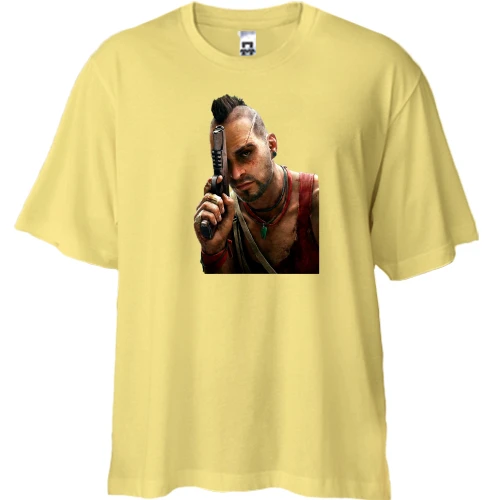 Футболка двунитка Oversize, Желтый, с Ваасом: Far Cry 3