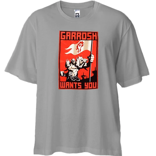 Футболка двунитка Oversize, Синий, Garrosh wants you - Warcraft