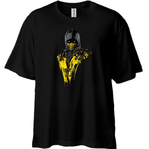 Футболка двунитка Oversize со Скорпионом из Mortal Kombat