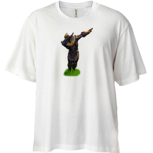 Футболка двунитка Oversize, Синий, Fortnite dab