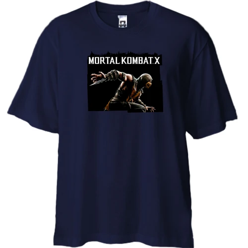 Футболка двунитка Oversize, Синий, Mortal Kombat X
