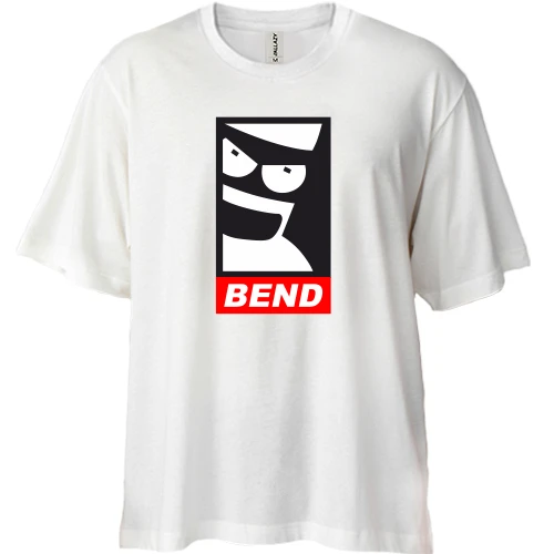 Футболка двунитка Oversize, Белый, BEND (OBEY Bender)