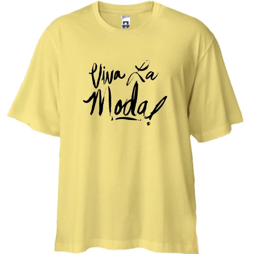 Футболка двонитка Oversize, Жовтий, Viva la moda