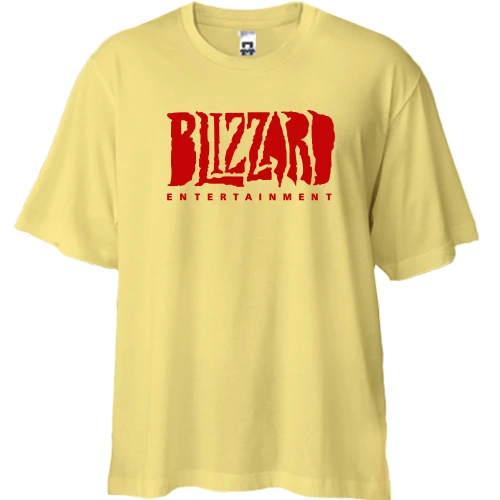 Футболка двунитка Oversize, Желтый, с логотипом Blizzard