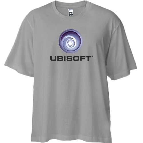 Футболка двунитка Oversize, Серый, с логотипом Ubisoft