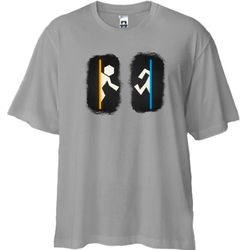Футболка двунитка Oversize, Серый, с Portal