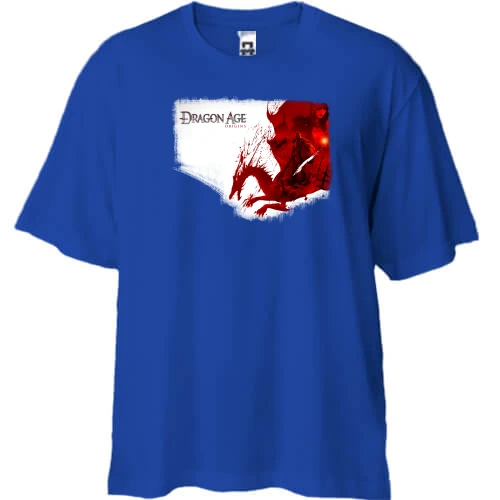 Футболка двунитка Oversize, Синий, с артом игры Dragon Age - Origins