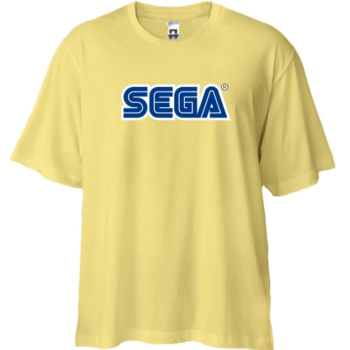 Футболка двунитка Oversize, Желтый, с логотипом SEGA