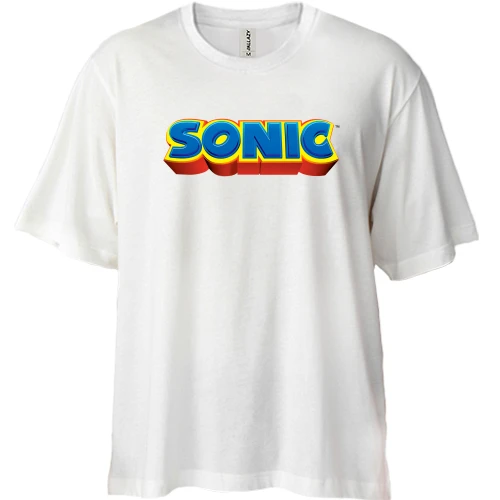 Футболка двунитка Oversize с логотипом игры SONIC