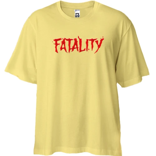 Футболка двонитка Oversize з написом Fatality (Mortal Kombat)