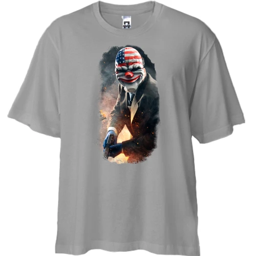 Футболка двунитка Oversize, Черный, с постером игры Payday