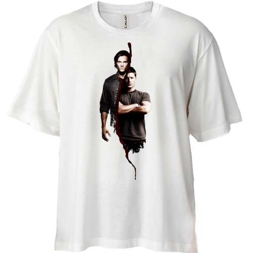 Футболка двунитка Oversize Supernatural - Sam&Dean