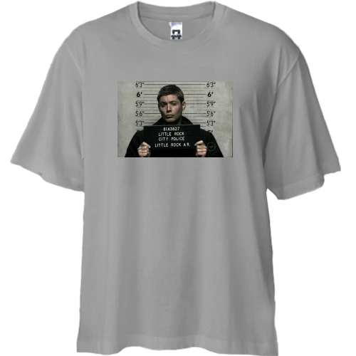 Футболка двунитка Oversize, Серый, Dean arrest