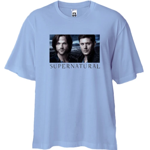 Футболка двонитка Oversize, Синій, Supernatural (2)