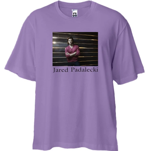 Футболка двунитка Oversize, Лавандовый, с Jared Tristan Padalecki