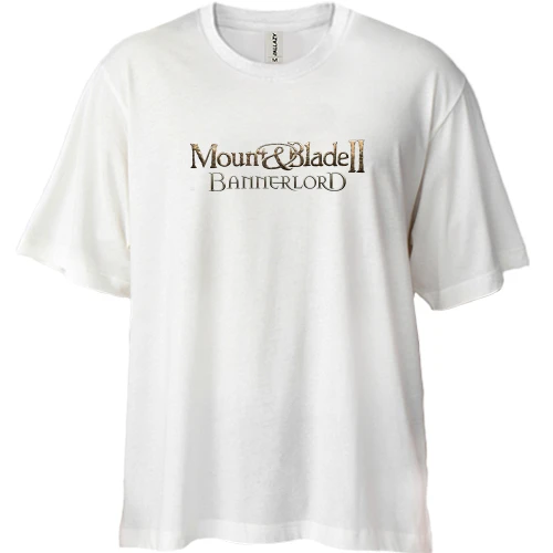 Футболка двунитка Oversize, Белый, с логотипом игры Mount and Blade - Bannerlord