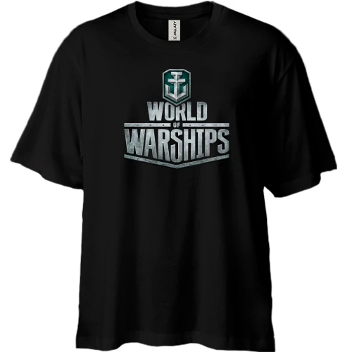 Футболка двунитка Oversize, Черный, World of Warships