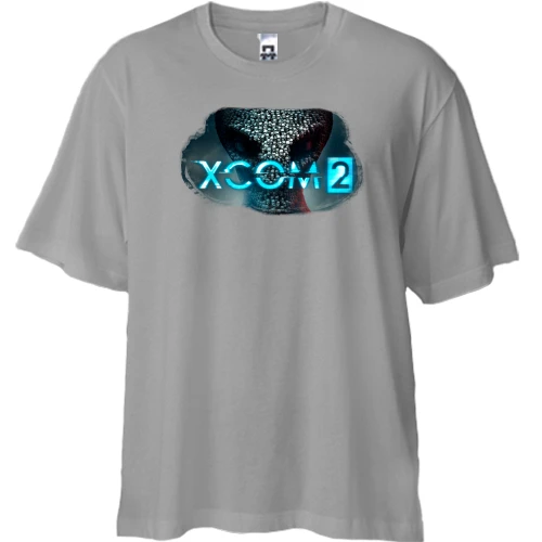 Футболка двунитка Oversize, Серый, XCOM 2