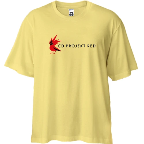 Футболка двунитка Oversize, Желтый, с логотипом CD Projekt Red