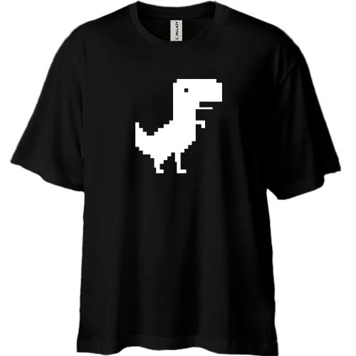 Футболка двунитка Oversize с браузерным динозавром