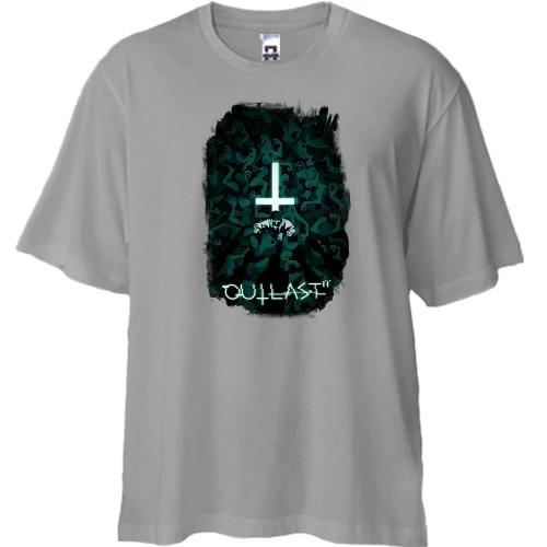 Футболка двунитка Oversize, Черный, с постером игры Outlast