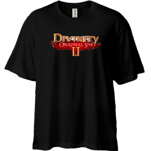 Футболка двонитка Oversize, Чорний, з постером гри Divinity 2 - Original Sin