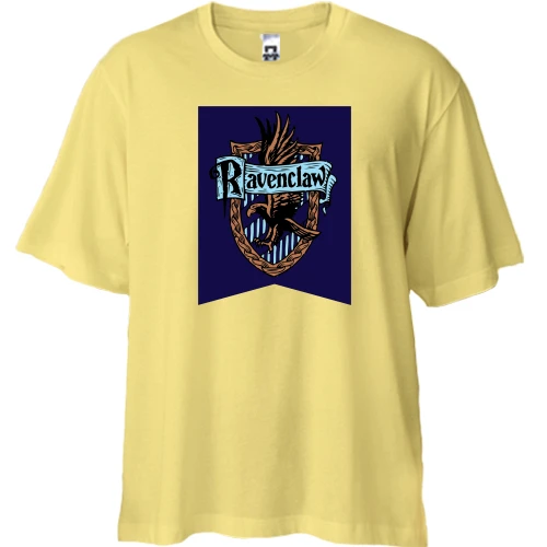 Футболка двунитка Oversize, Желтый, с гербом Ravenclaw (Harry Potter)