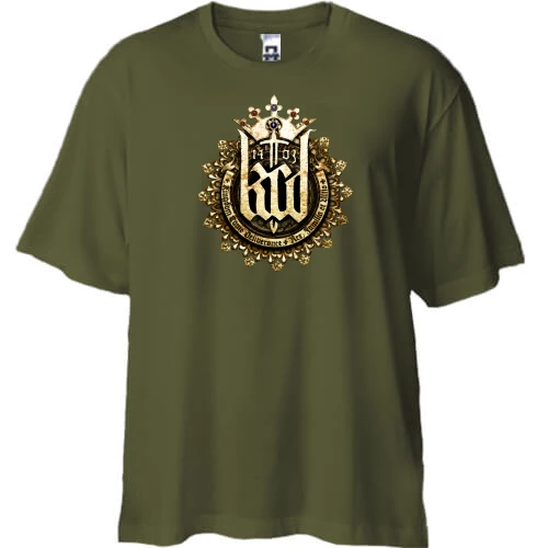 Футболка двунитка Oversize, Хаки, с логотипом Kingdom Come
