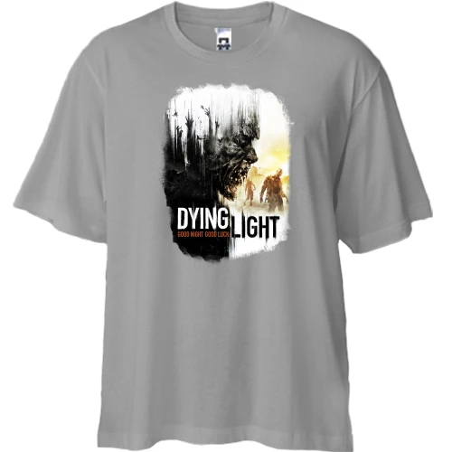 Футболка двунитка Oversize, Серый, с обложкой Dying Light