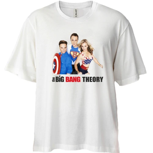Футболка двонитка Oversize, Білий, The Big Bang Theory Team